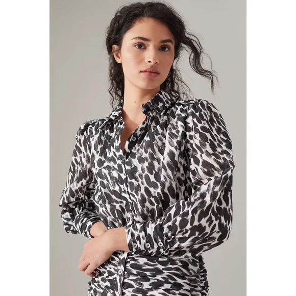 Anthropologie Maeve Semele Leopard Mini Dress